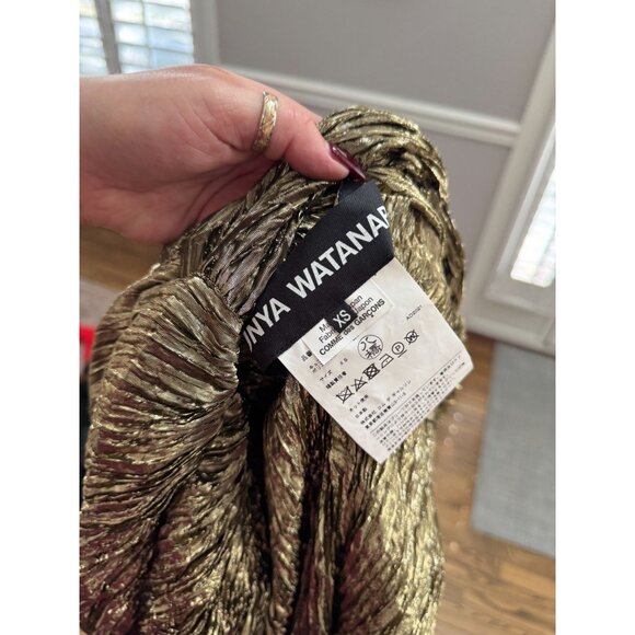 JUNYA WATANABE Comme Des Garçons Metallic Gold Open Crinkled Blazer Jacket XS - Picture 8 of 8